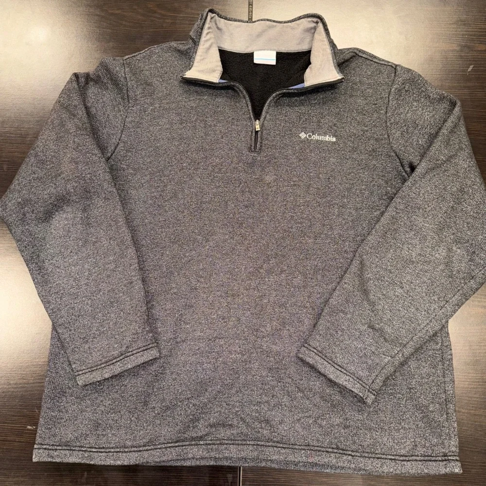 Columbia‎ Fleece Pullover Mens XL Gray Excellent Heathered 1/4 Zip AM1534